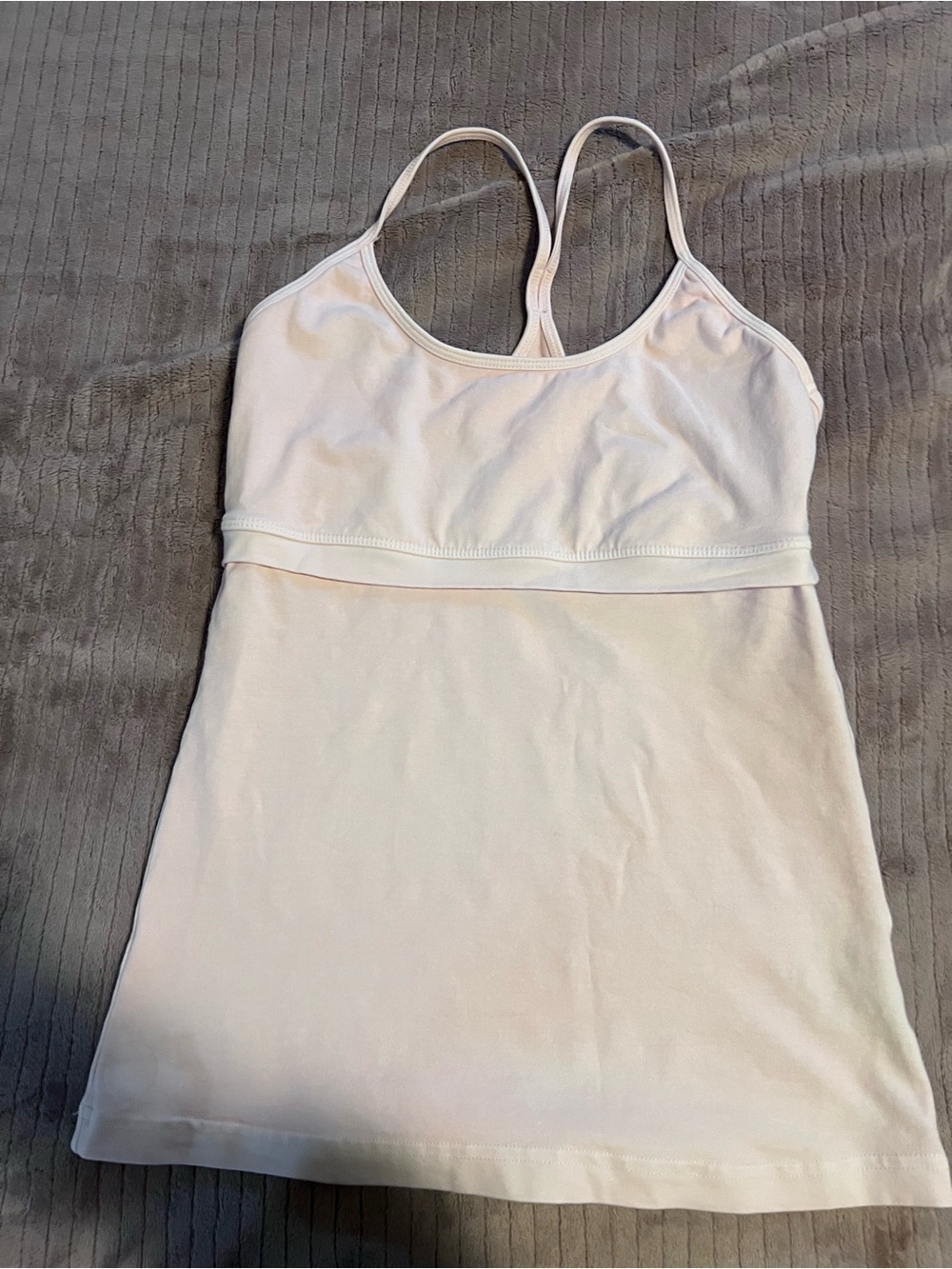 Hard Tail Pale Pink Racerback Tank with Built-In Shelf Bra